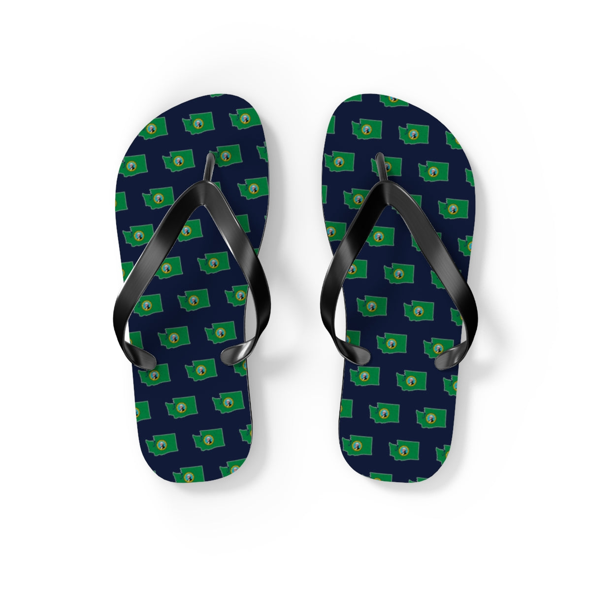Washington Mission flag map flip flops by Weak Things view 2