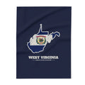 West Virginia Charleston Mission flag map fleece blanket by Weak Things