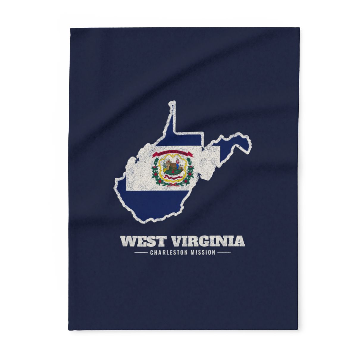 West Virginia Charleston Mission flag map fleece blanket by Weak Things