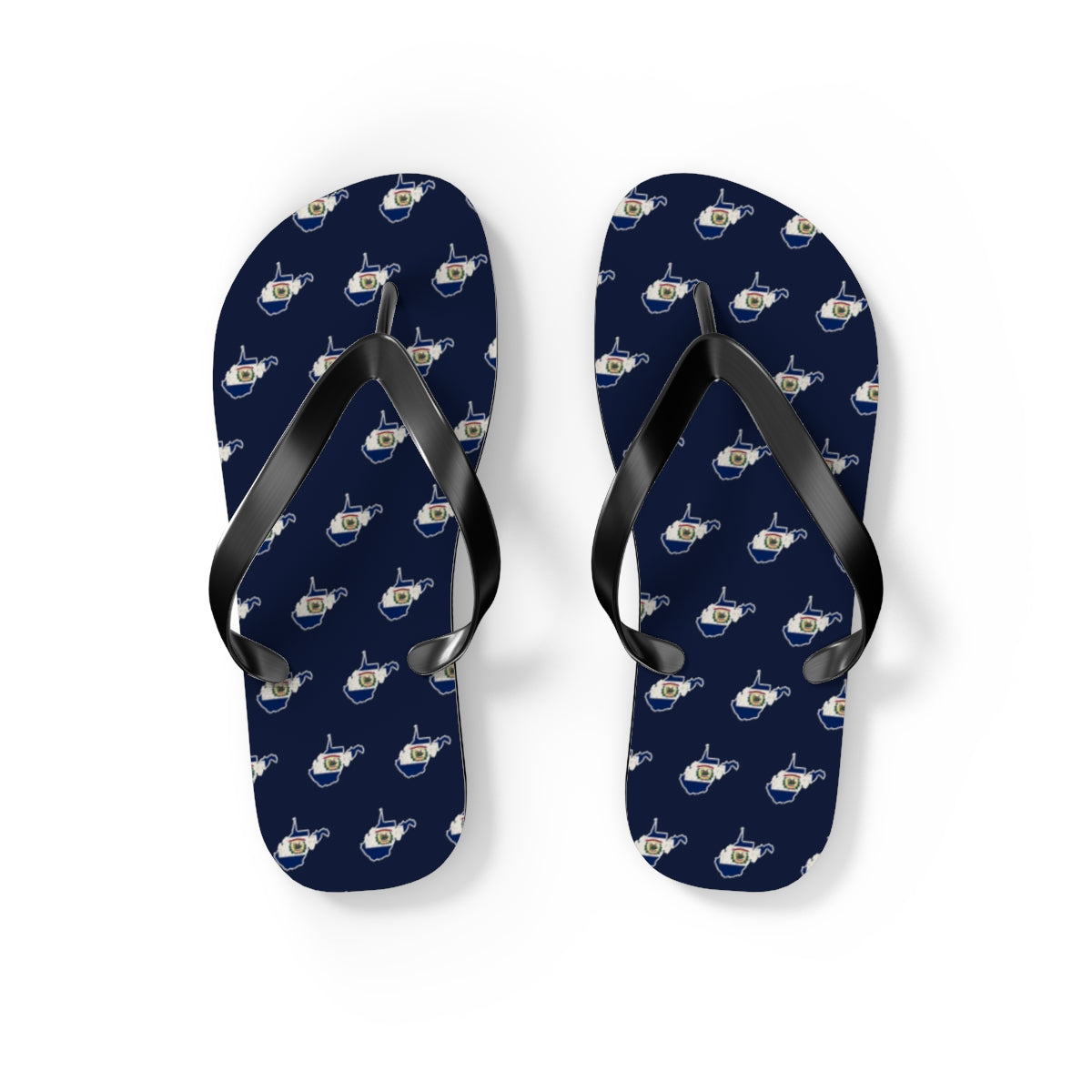 West Virginia Mission flag map flip flops by Weak Things view 2