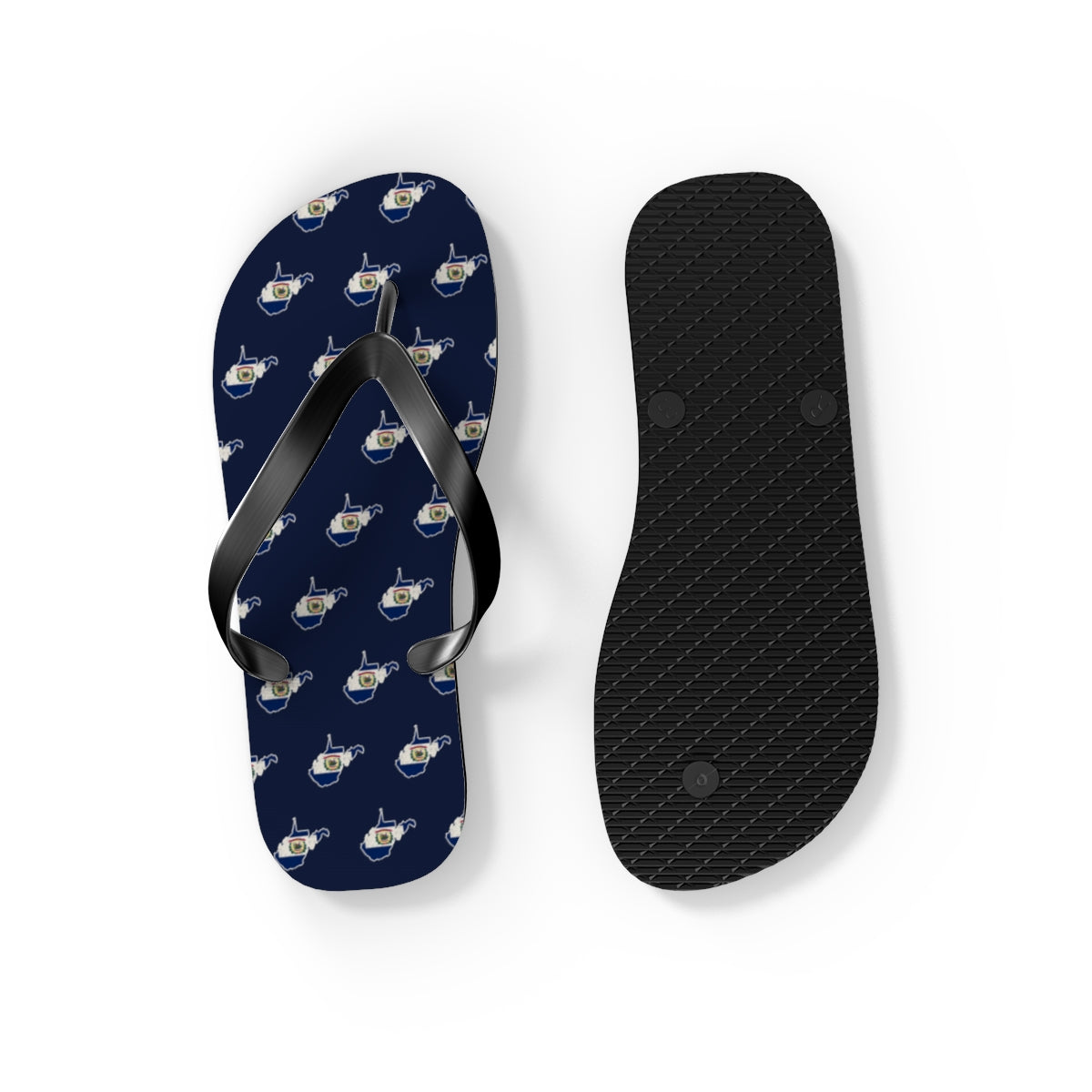 West Virginia Mission flag map flip flops by Weak Things view 4