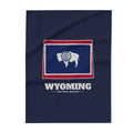 Wyoming Cheyenne Mission flag map fleece blanket by Weak Things