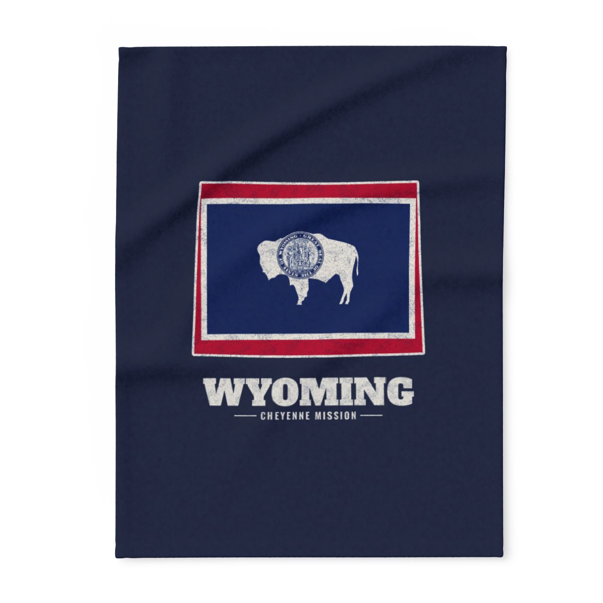 Wyoming Cheyenne Mission flag map fleece blanket by Weak Things