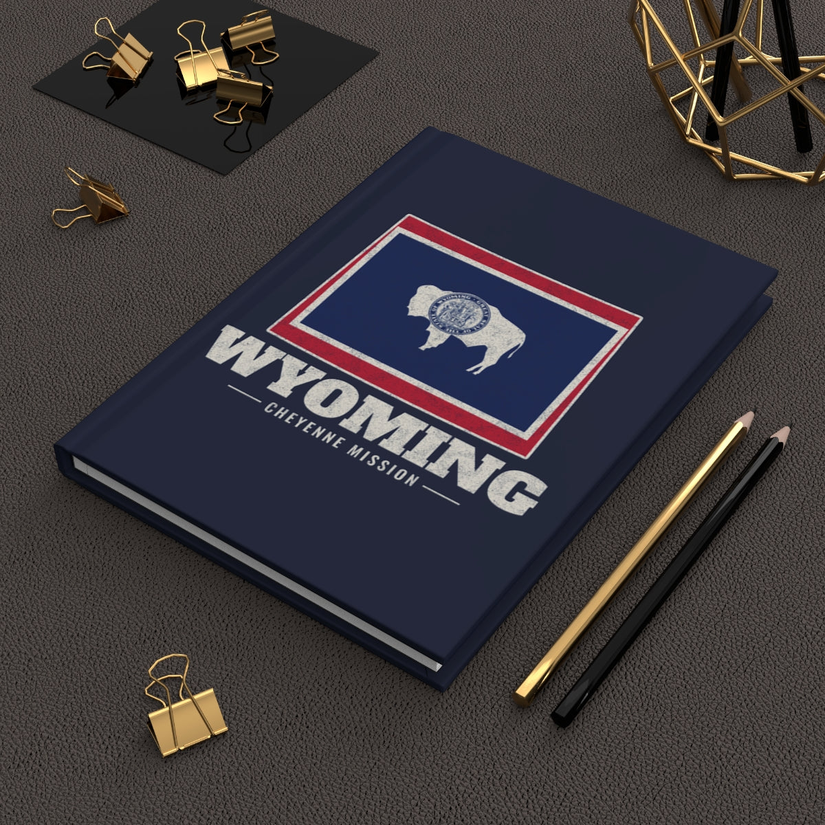 Wyoming Cheyenne Mission flag map journal by Weak Things view 2