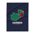 Zambia Lusaka Mission flag map fleece blanket by Weak Things
