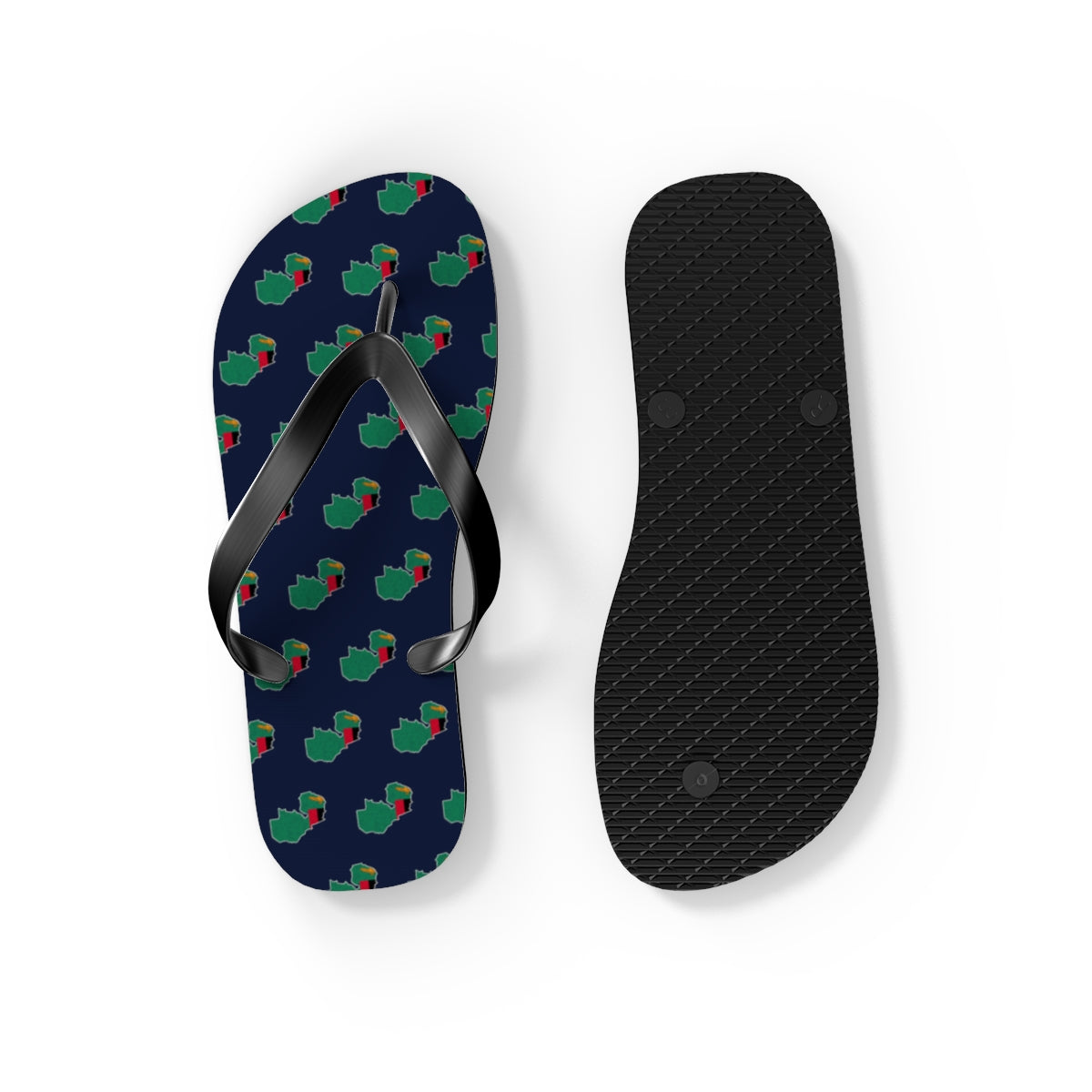 Zambia Mission flag map flip flops by Weak Things view 4