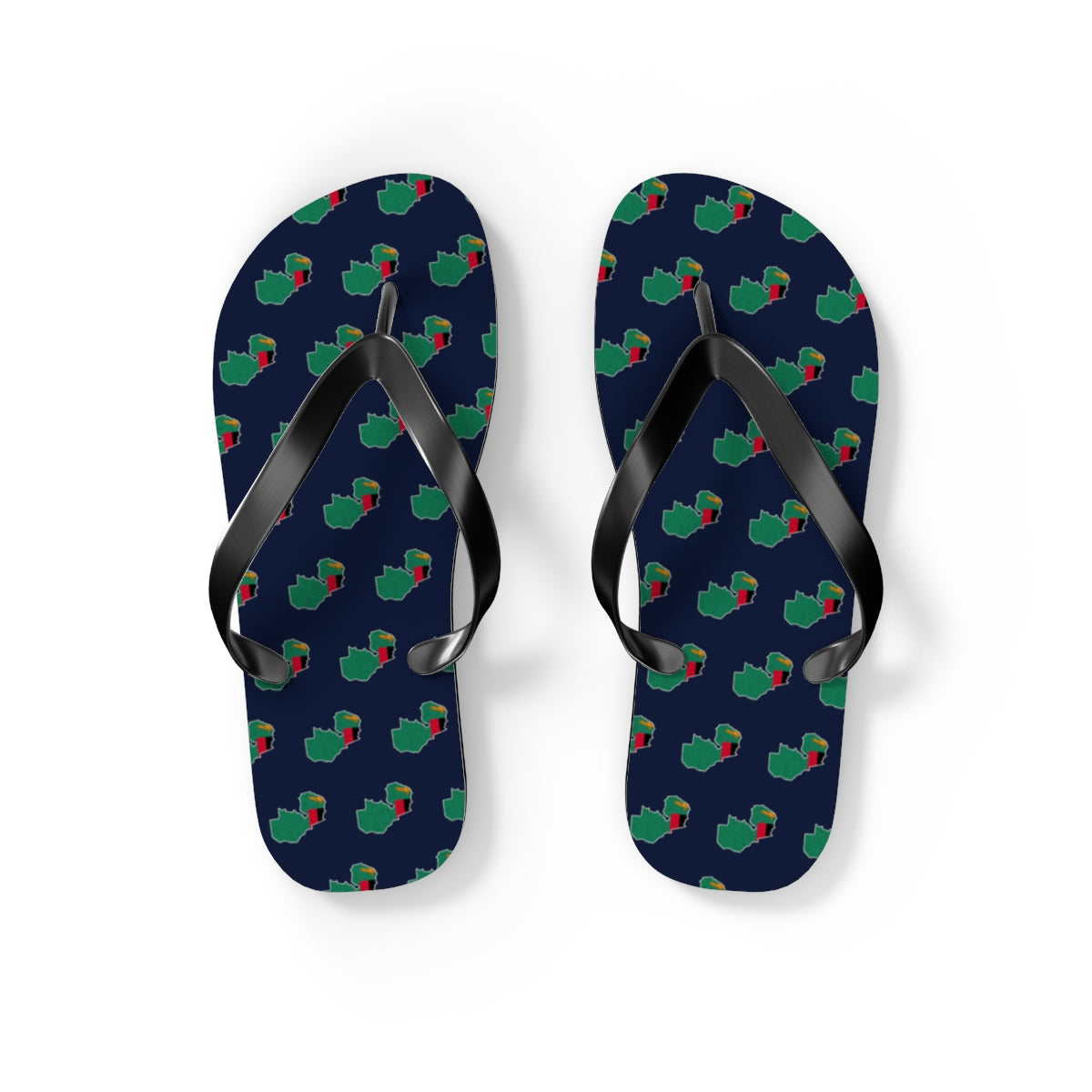 Zambia Mission flag map flip flops by Weak Things view 2