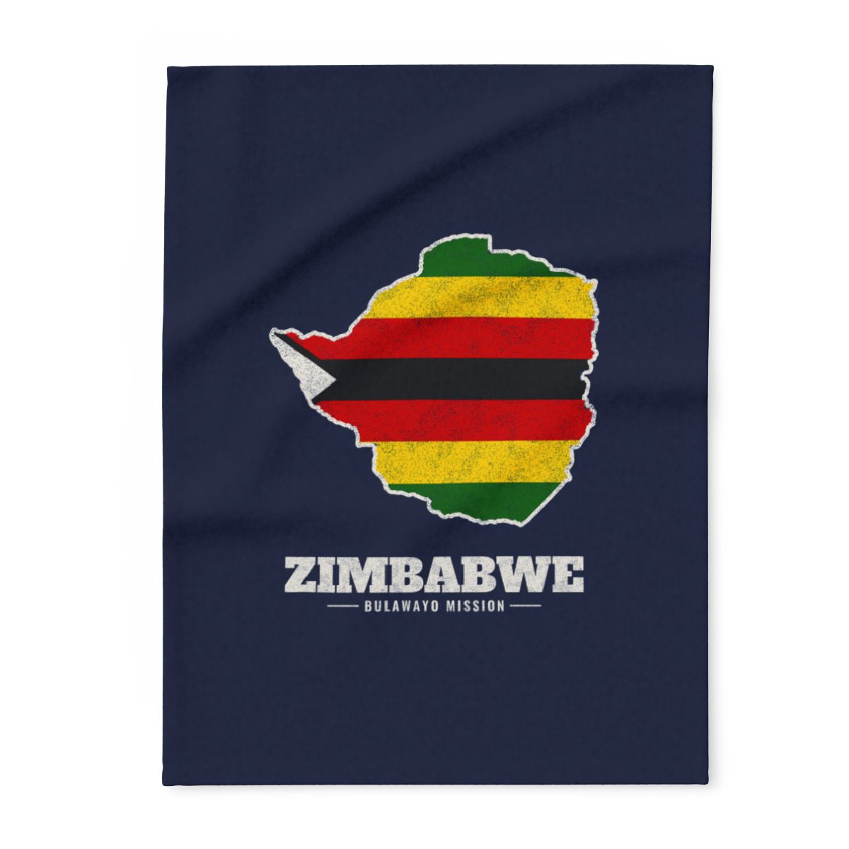 Zimbabwe Bulawayo Mission flag map fleece blanket by Weak Things