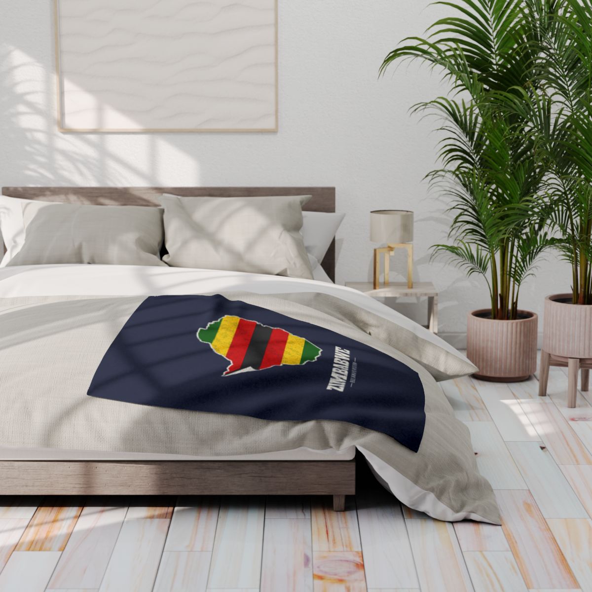 Zimbabwe Bulawayo Mission flag map fleece blanket by Weak Things view 3