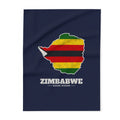 Zimbabwe Harare Mission flag map fleece blanket by Weak Things