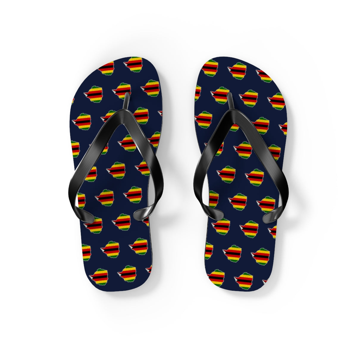Zimbabwe Mission flag map flip flops by Weak Things view 2