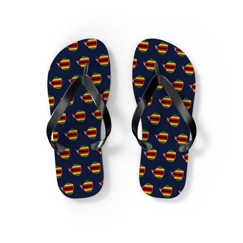 Zimbabwe Mission flag map flip flops by Weak Things view 2