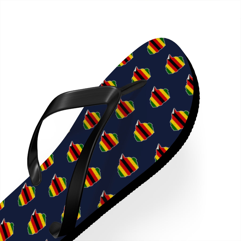 Zimbabwe Mission flag map flip flops by Weak Things view 3