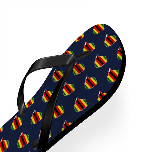 Zimbabwe Mission flag map flip flops by Weak Things view 3